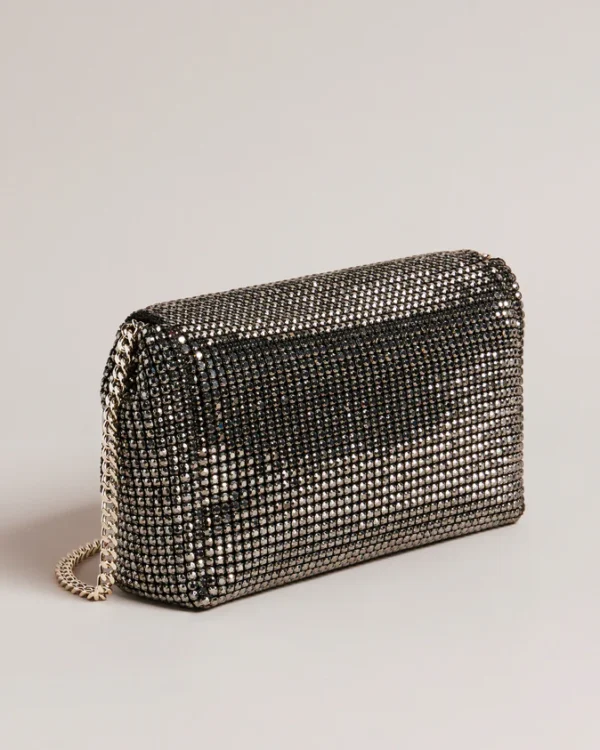 Women Black Crystal Mini Cross Body Bag - Image 3