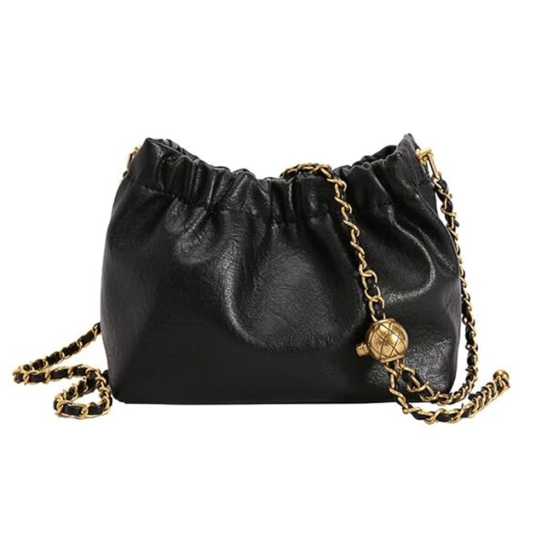 Womens Leather Chain Hobo Bag Tote Shoulder Handbag - Image 2