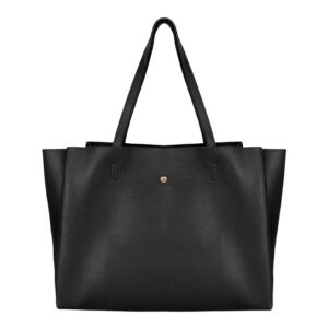 Women's Tote Handbag (Material-PU) - Black - Medium