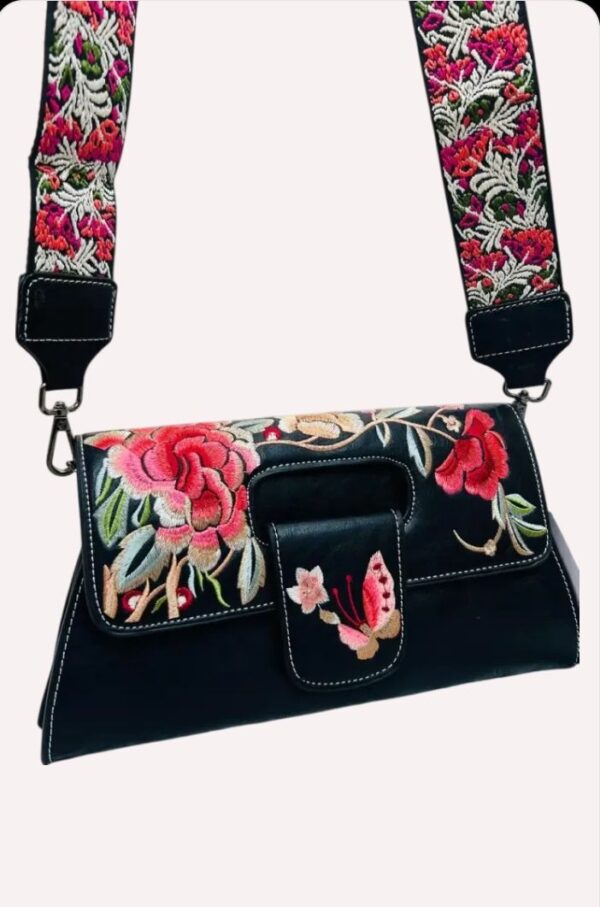 Vintage Chinese Style Embroidery Women Leather Bag / New Elegant Handbag Versatile Shoulder & Crossbody Bags - Image 3