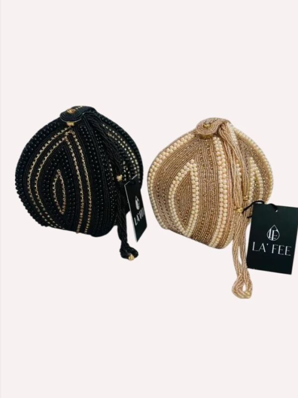 Golden Potli Style Bag for Women for Weddings, Festivals, Special Occasions - Image 6