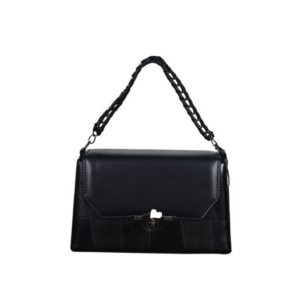 Black PU Structured Sling Bag For women and girls