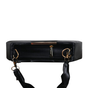 Women’s Black Ruffled Shoulder Bag