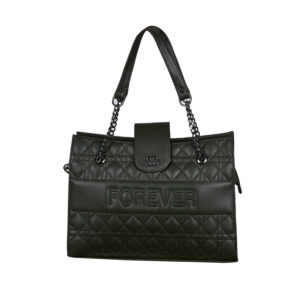 Women Olive Green Tote Bag with Zip Closure