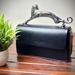 Jaguar Top-Handle Satchel Handbag Black