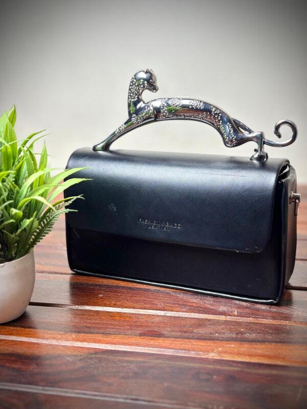Jaguar Top-Handle Satchel Handbag Black