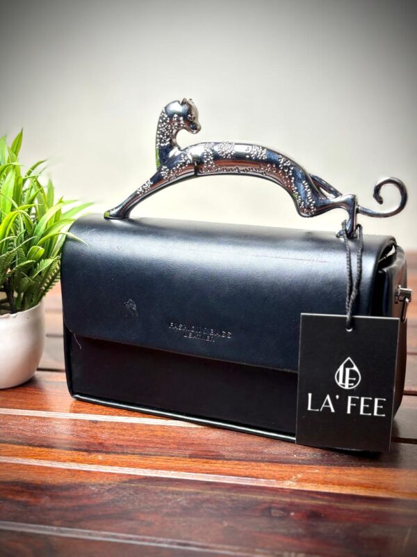 Jaguar Top-Handle Satchel Handbag Black - Image 3