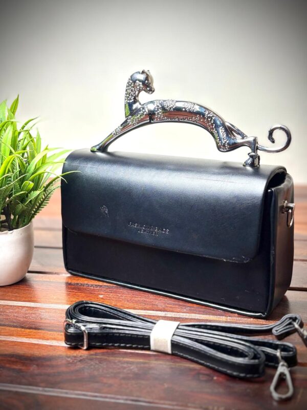 Jaguar Top-Handle Satchel Handbag Black - Image 5