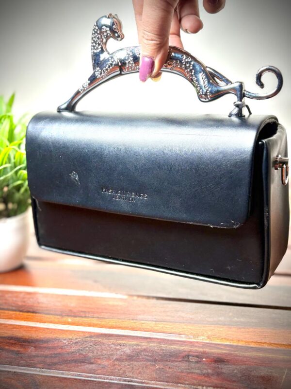 Jaguar Top-Handle Satchel Handbag Black - Image 4