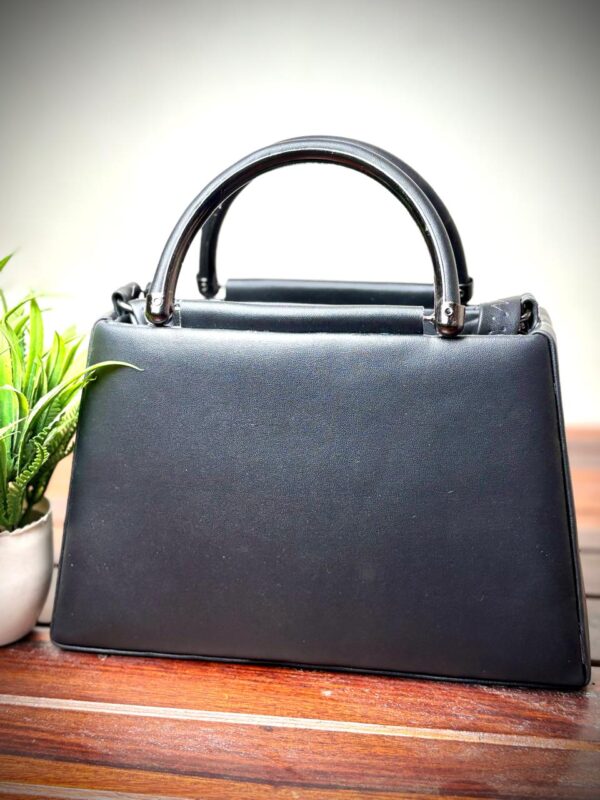 Stylish Black Structured Sling Bag - Image 3