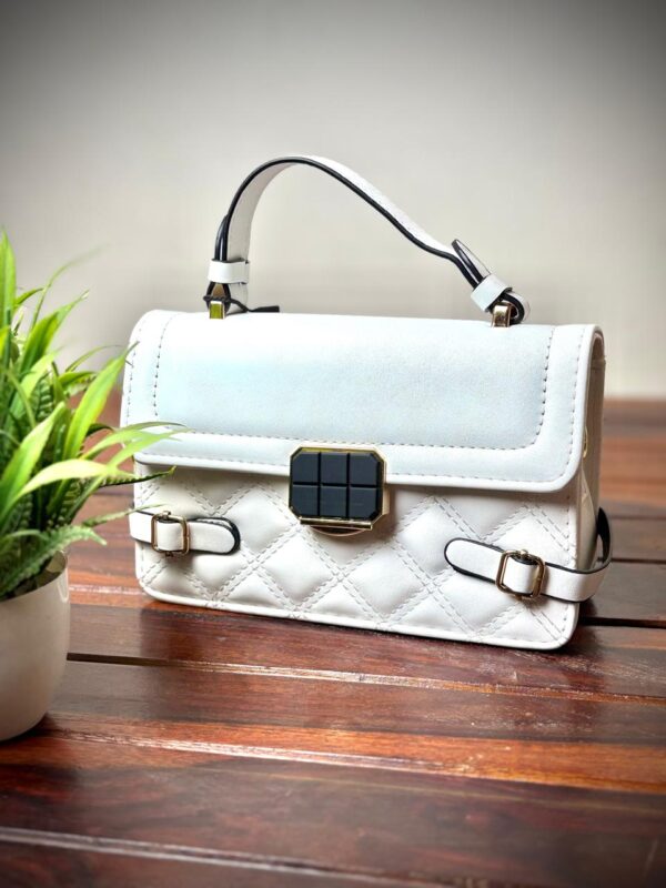 White Diamond Lattice Sling bags and Hand bags