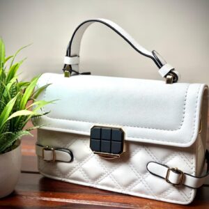 White Diamond Lattice Sling bags and Hand bags