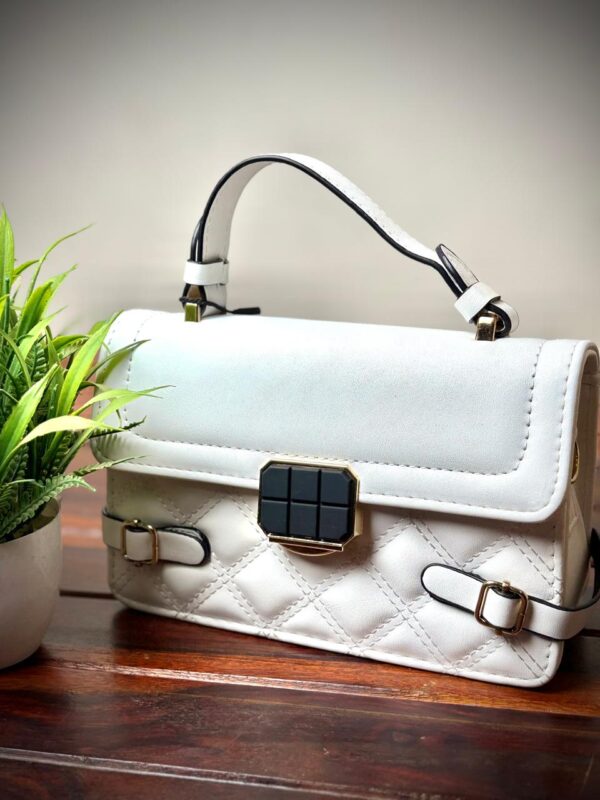White Diamond Lattice Sling bags and Hand bags - Image 2