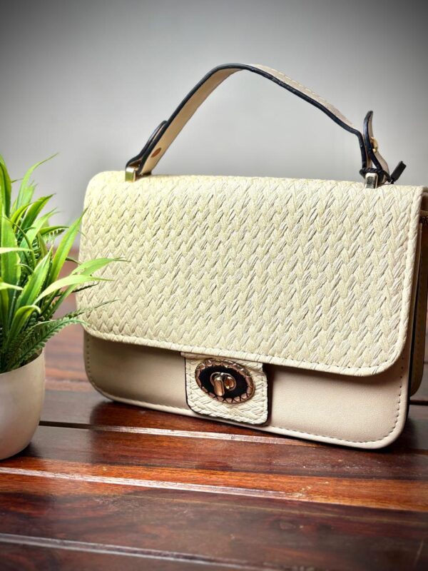 Beige Women Cross body Chain Sling bag - Image 2