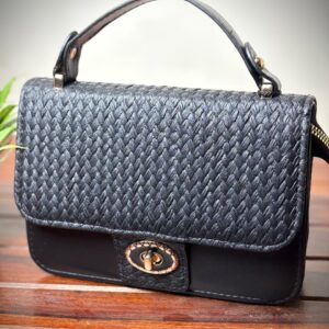 Colourblocked Structured Shoulder Bag Black