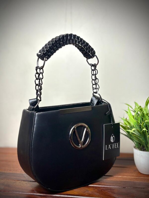 Women’s Stylish Trendy Sling Bag Double Compartment Zipped with Chain Sling & Double Shoulder Strap - Image 4