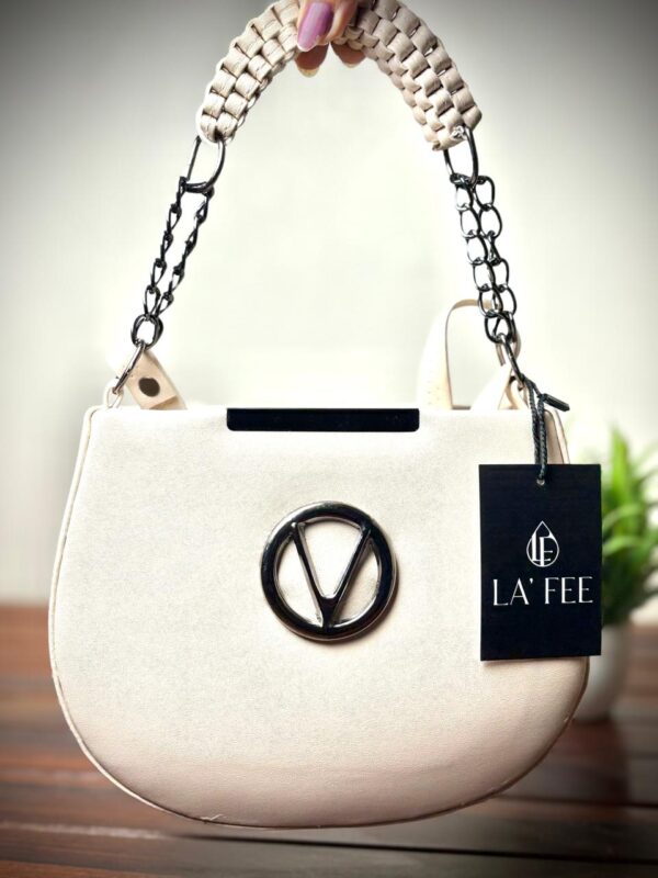 Women’s Stylish Trendy Sling Bag Double Compartment Zipped with Chain Sling & Double Shoulder Strap - Image 2
