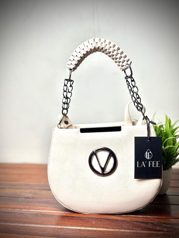 Women’s Stylish Trendy Sling Bag Double Compartment Zipped with Chain Sling & Double Shoulder Strap - Image 3