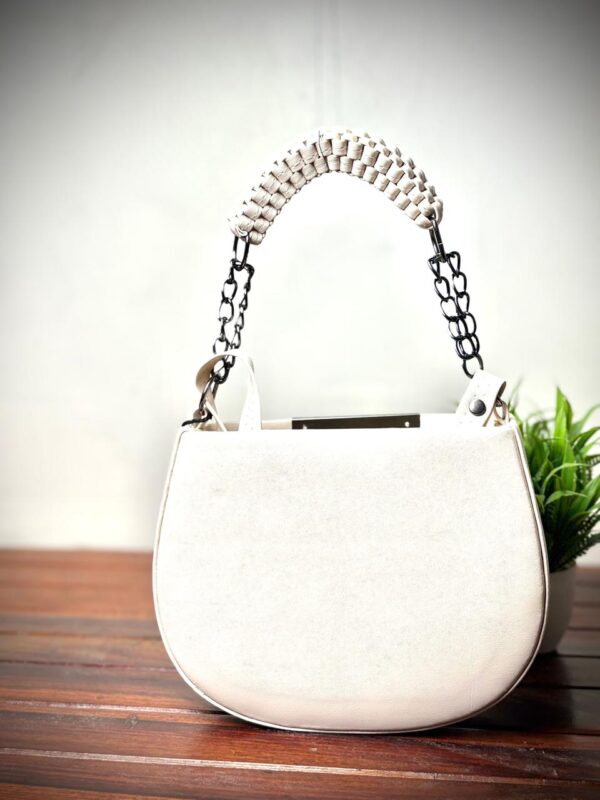 Women’s Stylish Trendy Sling Bag Double Compartment Zipped with Chain Sling & Double Shoulder Strap - Image 5