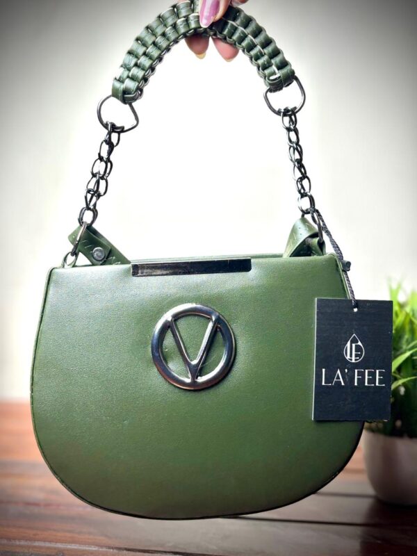 Women’s Stylish Trendy Sling Bag Double Compartment Zipped with Chain Sling & Double Shoulder Strap - Image 3