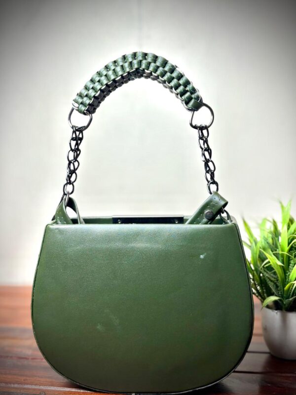 Women’s Stylish Trendy Sling Bag Double Compartment Zipped with Chain Sling & Double Shoulder Strap - Image 4