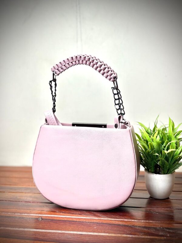 Women’s Stylish Trendy Sling Bag Double Compartment Zipped with Chain Sling & Double Shoulder Strap - Image 5