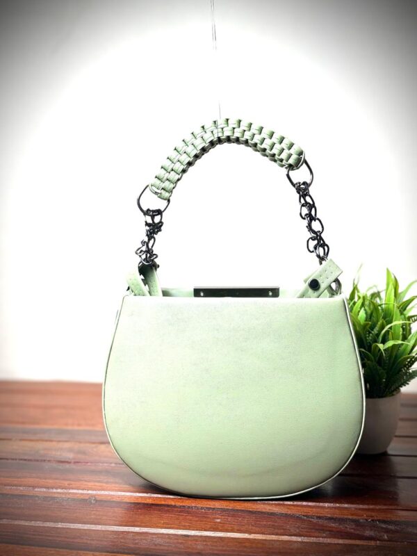 Women’s Stylish Trendy Sling Bag Double Compartment Zipped with Chain Sling & Double Shoulder Strap - Image 4