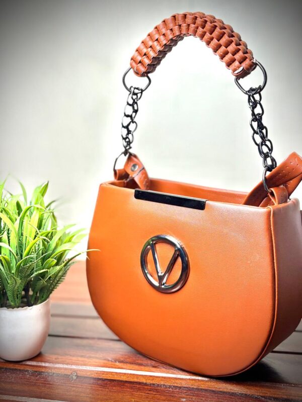 Women’s Stylish Trendy Sling Bag Double Compartment Zipped with Chain Sling & Double Shoulder Strap - Image 2