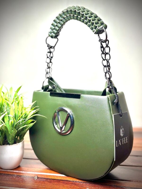 Women’s Stylish Trendy Sling Bag Double Compartment Zipped with Chain Sling & Double Shoulder Strap - Image 2