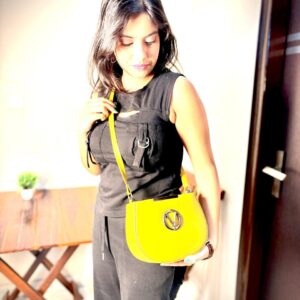 Women’s Stylish Trendy Sling Bag Double Compartment Zipped with Chain Sling & Double Shoulder Strap