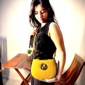 Women’s Stylish Trendy Sling Bag Double Compartment Zipped with Chain Sling & Double Shoulder Strap