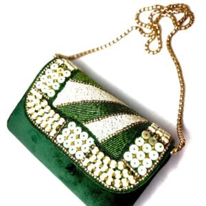 Latest design women beaded clutch purse