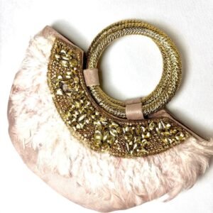 Pink Embellished Fiery Crystal Clutch
