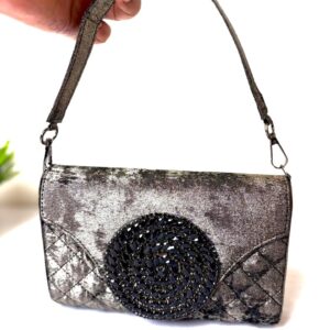 Embellished Black Envelope Clutch