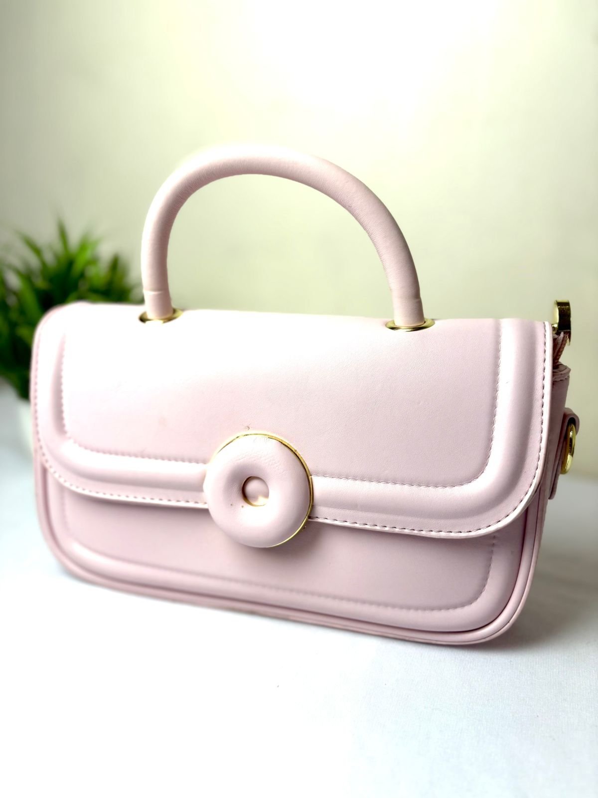 Pink Structured Handheld Bag - Image 3