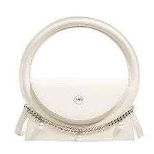 Women White Round Shape Handbag - Image 5