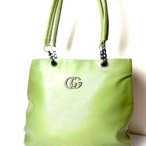 Women Green CG Shoulder Bag | Faux Leather Tote Style | Elegant Everyday Carry With Structured Look | Multiple Compartments For Daily Essentials | Ideal For Office | Travel | Shopping