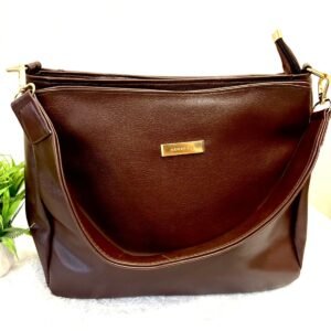 PU Leather Women’s Shoulder Bag, Stylish for Everyday Use (Brown)