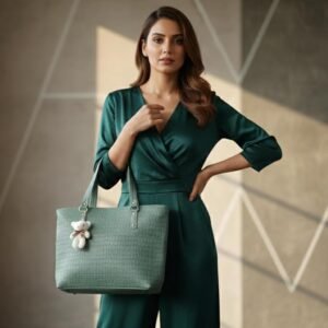 Women Tote Handbag Large Capacity Stylish Shoulder Bag with Teddy Bear Charm