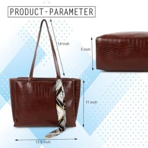 Women’s Dark Brown Tote Bag With Satin