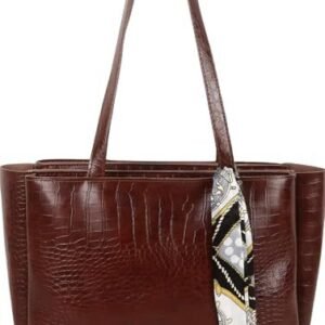 Women's Dark Brown Tote Bag With Satin