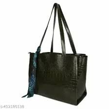 Women’s Dark Green Tote Bag With Satin