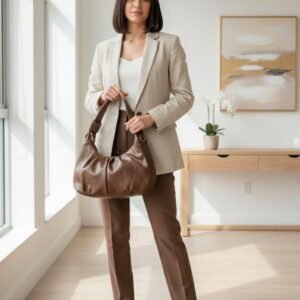 Women's Soft Hobo Shoulder Bag Large Spacious PU Leather Handbag for Daily Use