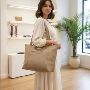 Premium Structured Work Tote Bag with Dedicated Laptop Compartment up to 11 Inch, Multi-Section Interior and Secure Zipper Pockets