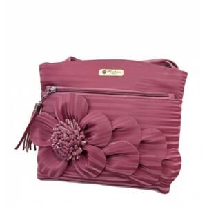 FANCY STYLIST FLOWER IN FRONT LEATHER LADIES PURSE