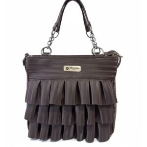Pleated Shoulder Bag, Ruffle, Tote Bag, Women's, Large, Ruched Bag, Zipper