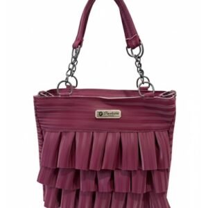 Pleated Shoulder Bag, Ruffle, Tote Bag, Women's, Large, Ruched Bag, Zipper