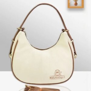 PU Half Moon Shoulder Bag with Quilted