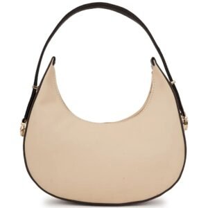 PU Half Moon Shoulder Bag with Quilted