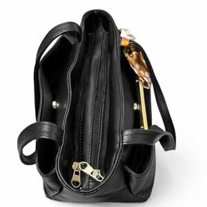 Women’s Tote Bag, with Scarf Accessory, Gold Hardware Accent, Shoulder Handbag